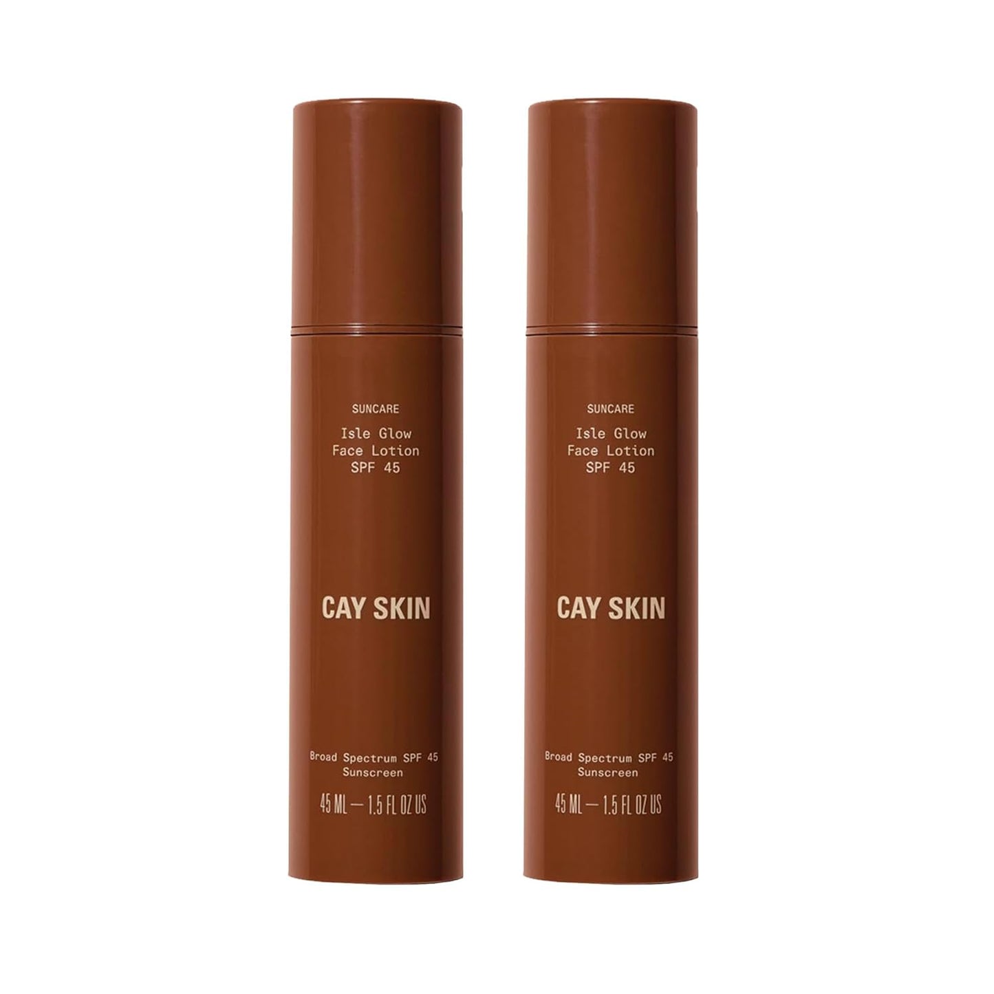Cay Skin Isle Glow Face Moisturizer SPF 45 – Illuminating Moisturizer, Broad Spectrum Sunscreen + Makeup Primer – Lightweight, Pearlescent Formula with Radiant Finish for All Skin Types – 2-Pk, 1.5 oz