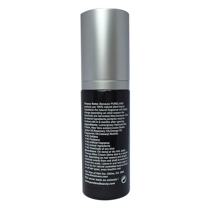 Pureland Beauty Therapy Blow Cream - Leave-In Hair Repair Treatment - Hydrating Hair Mask for Sensitive Scalp and Dry Hair - Natural Hair Care - Chemical-Free and Plant-Based