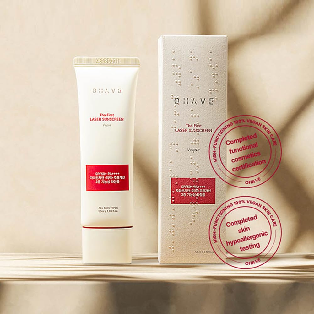 OHAVE Sunscreen SPF 50+ PA++++ Broad Spectrum Sunblock | Lightweight, Non-Greasy & Water-Resistant | Moisturizing UV Protection for Face & Body | UVA/UVB Defense | For Sensitive & All Skin Types