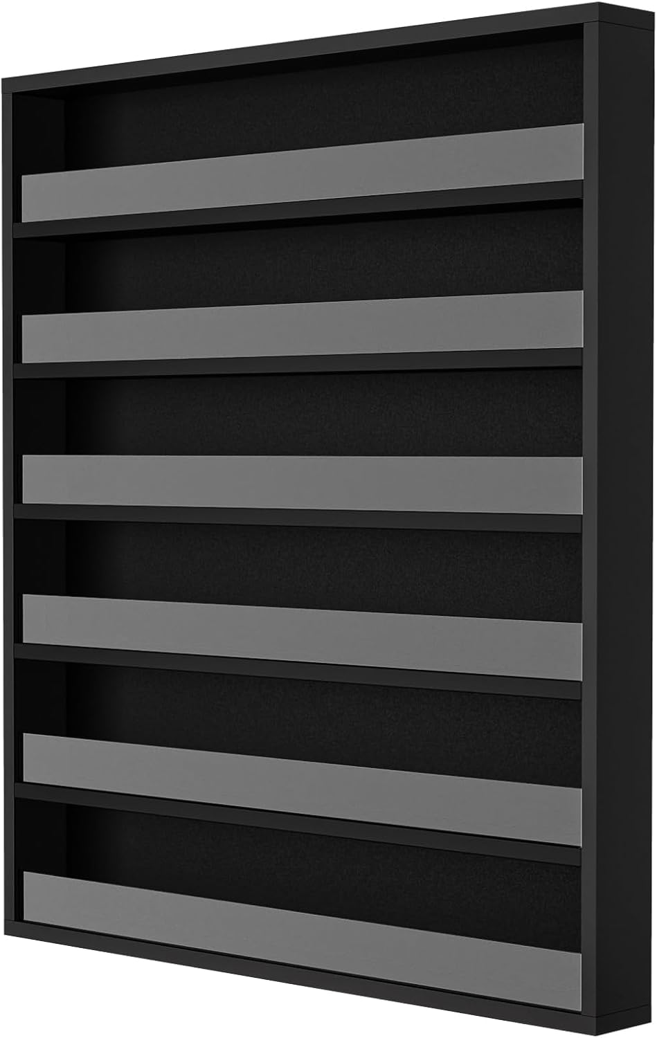 OmySalon 6 Layers/ 10 Layers Nail Polish Rack, Wall Mount Nail Polish Organizer w/Acrylic Baffle, Salon Display Rack for Home Spa & Nail Studio (Black, 6-Tier (Fully Assembled))