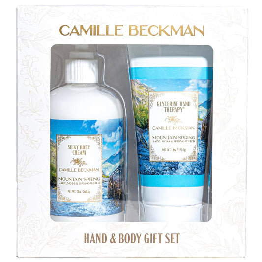 Camille Beckman Hand and Body Duet Set, Silky Body and Glycerine Hand Cream, Mountain Spring