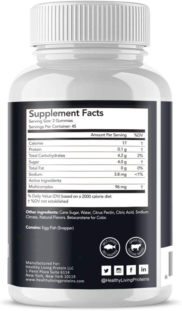 Healthy Living Proteins Bundle - 16oz Bovine Collagen Powder & 90ct Multi Collagen Gummies