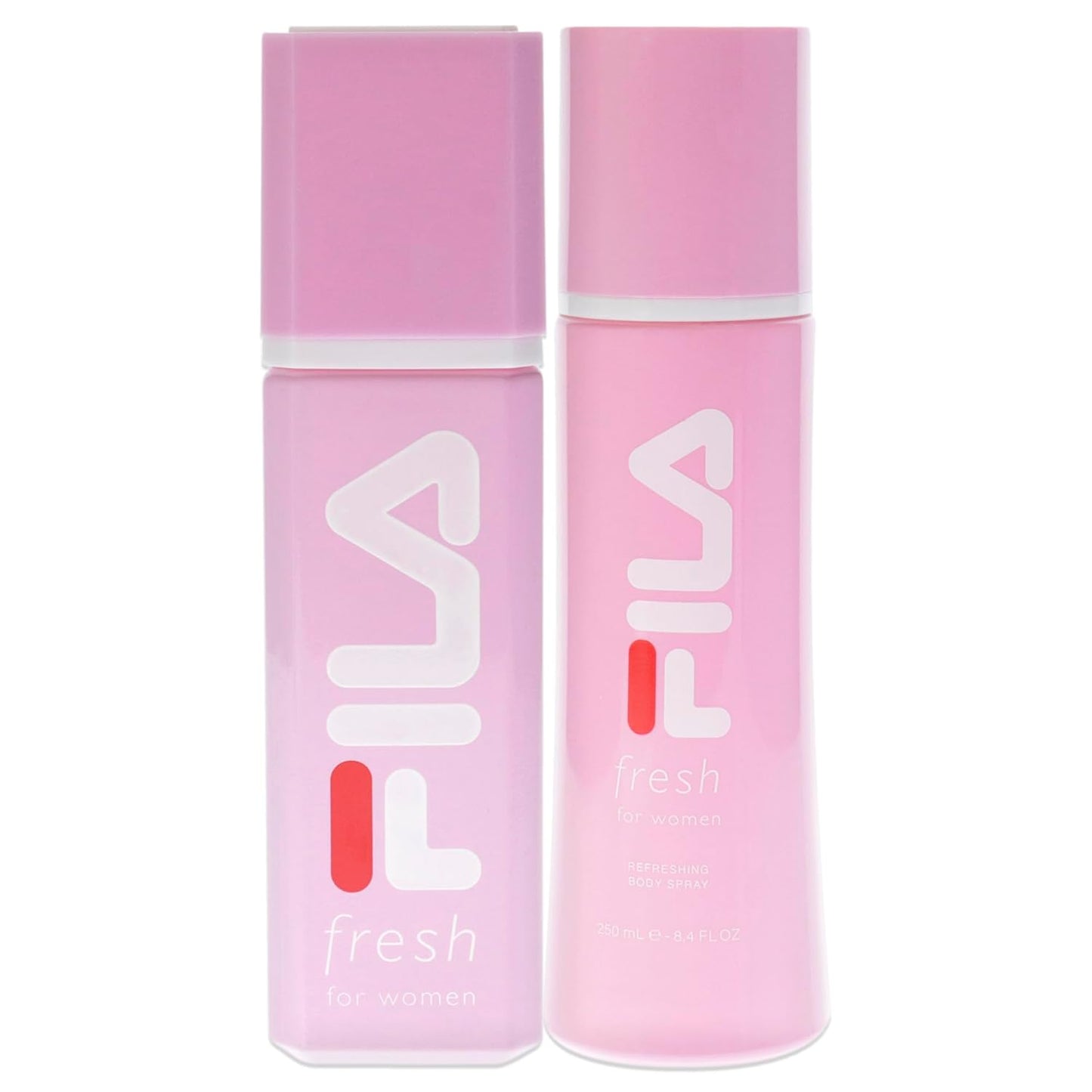 FILA Fresh Gift Set for Women - Intense, Refreshing Body Spray And Perfume Set - Infused With Notes Of Lemon, Strawberry, And Rose - Intense, Long Lasting Scent Arriving In Trendy Pink Bottles - 2 pc