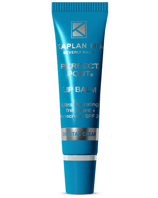 KAPLAN MD Perfect Pout SPF Lip Balm - Ultra Hydrating Lip Treatment for Dry, Chapped Lips - Sunscreen SPF 30 - Smooths Fine Lines - Glossy Finish - Non-Sticky Texture - Crystal Clear