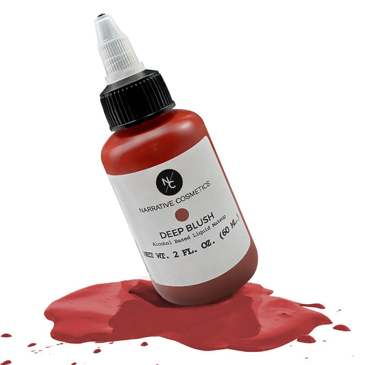 Narrative Cosmetics Flesh Tone Alcohol Airbrush Paints - 2 fl oz, Skin Safe, Quick Dry, Waterproof, Sweatproof, Transferproof Liquid Makeup for Tattoo Cover-Up, Bodypainting, FX Makeup - Deep Blush