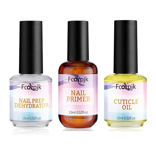 Nail Dehydrator and Nail Primer with Cuticle Oil Set, Air Dry Bonding Primer for Acrylic Nails No Lift, Acid-free Prep Dehydrator, Natural Cuticle Oil for Nails, Manicure Accessories