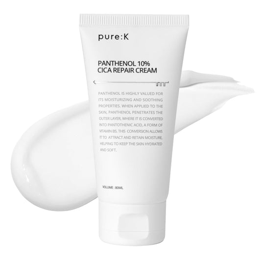 Panthenol 10% Cica Repair Cream, Hydrating Post-Acne Face Moisturizer for Sensitive Skin Barrier Repair, Korean Skincare (2.7 Fl Oz / 80ml)