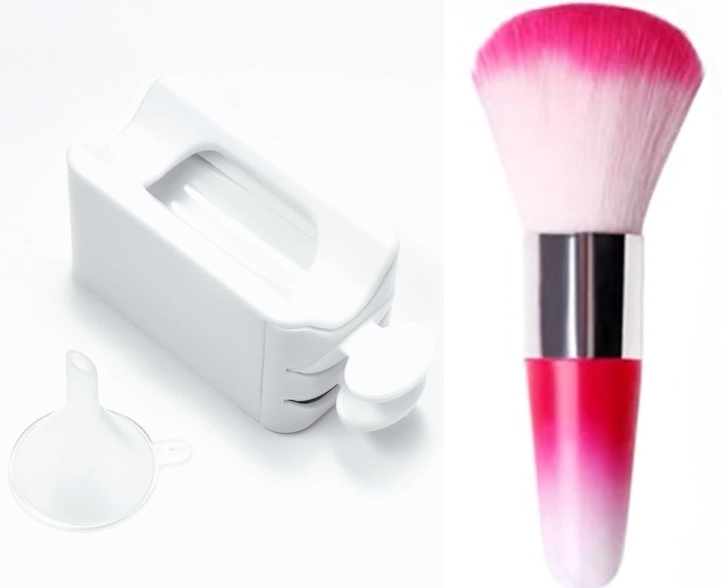 White Nail Powder Recycling Box With Scoop Nail Art Box Nail Art Accessories Makeup Tool Powder Glitter Saver Nail Art Accessories Makeup Tool