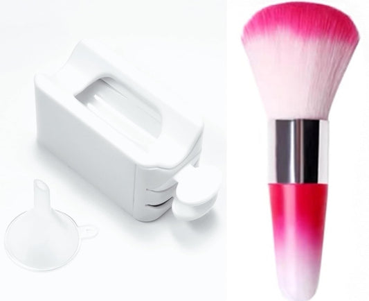 White Nail Powder Recycling Box With Scoop Nail Art Box Nail Art Accessories Makeup Tool Powder Glitter Saver Nail Art Accessories Makeup Tool