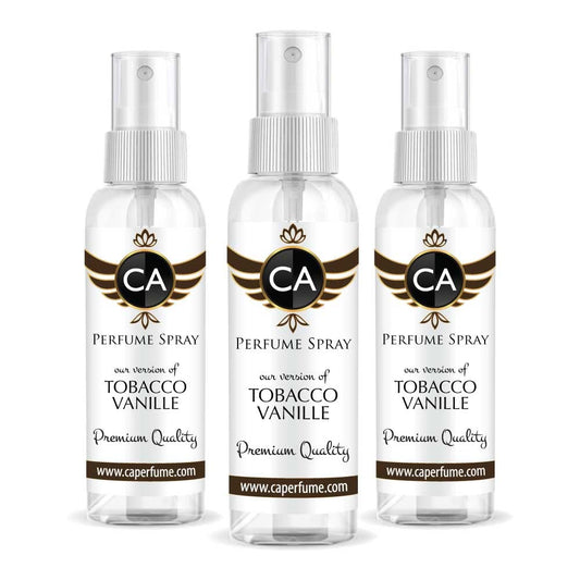 CA Perfume Eco Refill Impression of Tobacco Vanille For Men Cologne Eau de Parfum Spray Refillable Bottle 2 Fl Oz/60ml (Pack of 3)