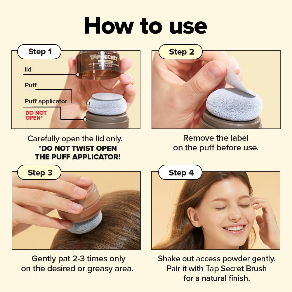 I DEW CARE Biotin Clarifying Dry Shampoo - Tap Secret Brown | Strengthening & Volumizing, Powder Type, Refillable, Travel size, Non-aerosol, Brunette, Korean Ginseng, 0.26 Oz