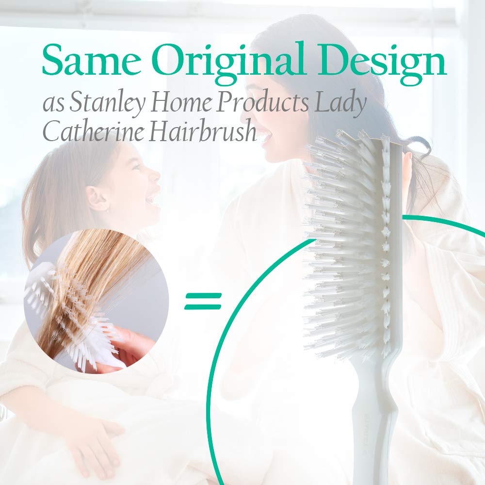Stanley Home Products Essentials Ladies Hairbrush In Keepsake Gift Box - Durable Nylon Block & Bristles - Premium Quality 5 Row Hair Brush Glider - Designed for All Hair Types
