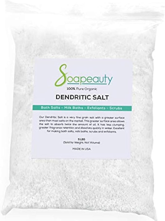 Soapeauty DENDRITIC Salt 5 lbs | Bath Scrub, Exfoliants, Milk Bath, and More | Premium Fine Grain for Body Relaxation