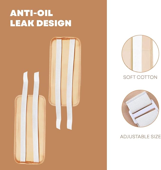 Castor Oil Pack Wrap Kit, 2 Pcs Organic Cotton, Adjustable Strap for Neck, Waist, Chest, Knee, Reusable, Washable - Detox, Constipation, Inflammation (Black)