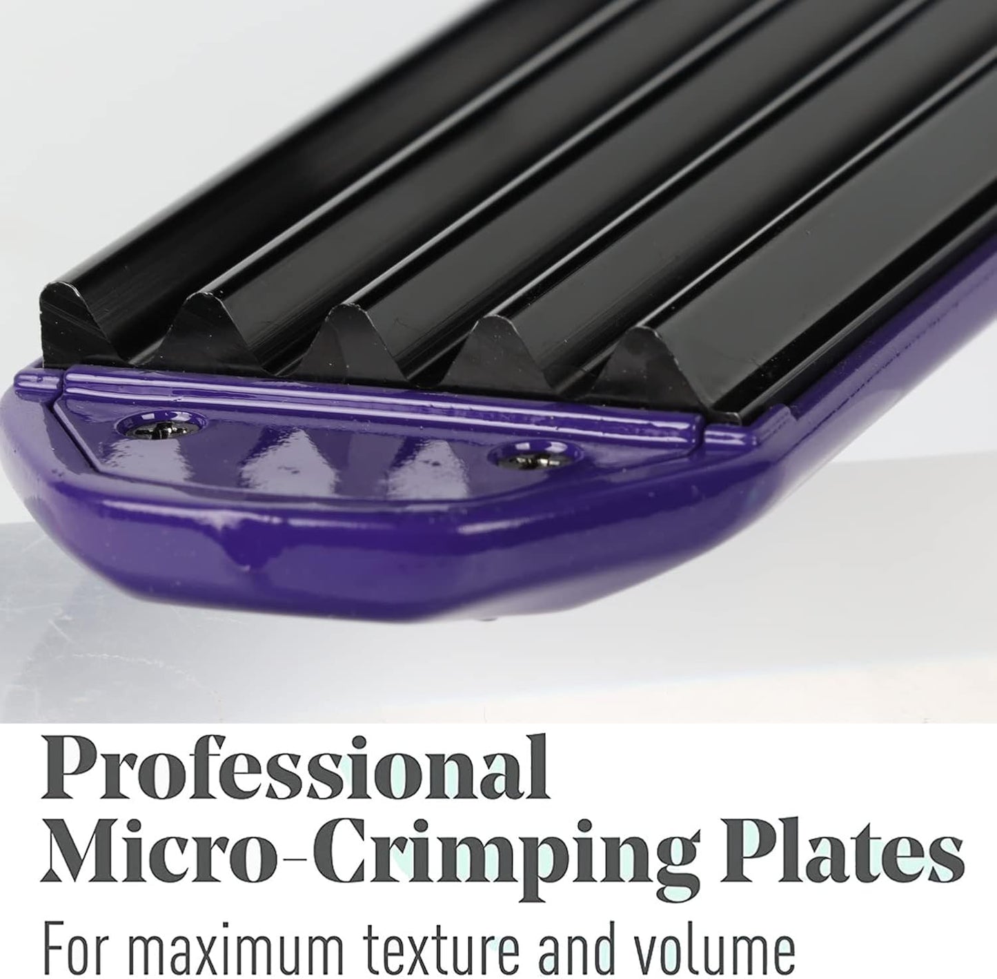 MBHAIR Ceramic Crimper Iron for Volumizing Fluffy Hairstyle, Corrugation Crimper Hair Iron, Anti Static Ceramic Hair Crimping Iron Adjust Temperature (Purple)