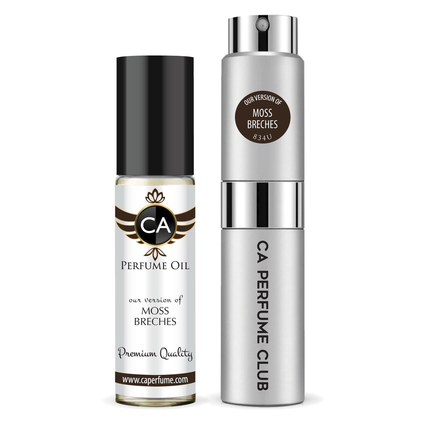 CA Perfume Duo Impression of Moss Breches For Women And Men Perfume Layering Set Long Lasting Travel Size EDP + Body Oil Roll-On Bottle 0.27 Fl Oz+0.33 Fl Oz