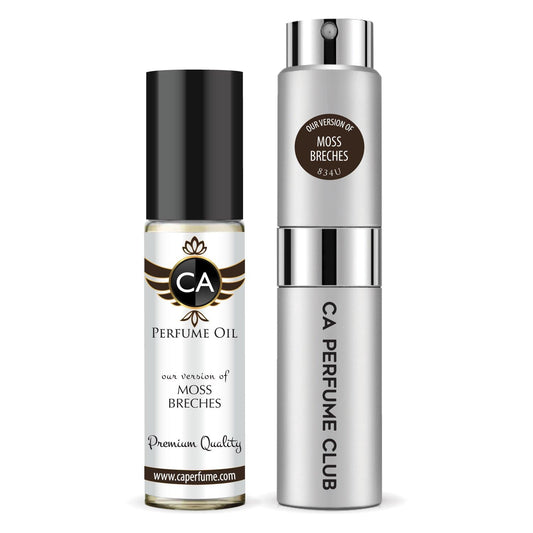 CA Perfume Duo Impression of Moss Breches For Women And Men Perfume Layering Set Long Lasting Travel Size EDP + Body Oil Roll-On Bottle 0.27 Fl Oz+0.33 Fl Oz