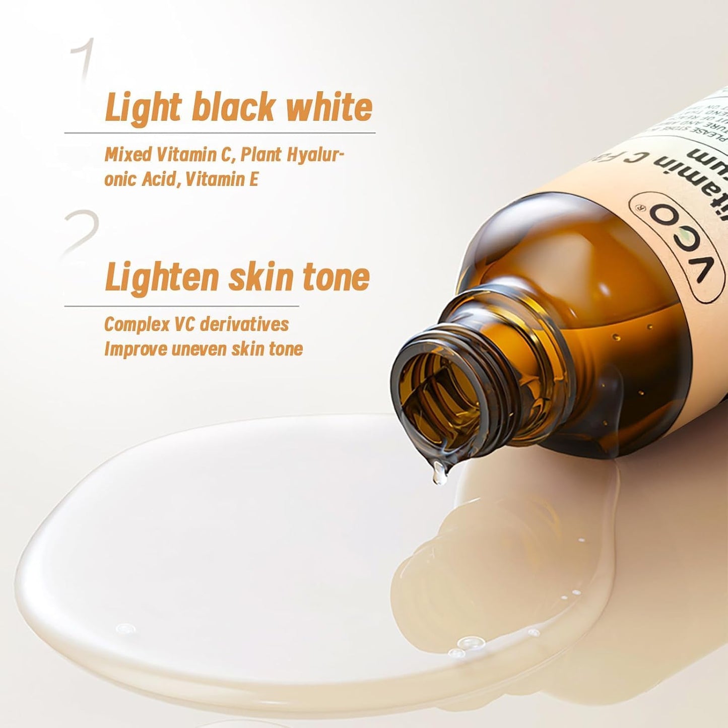 VGO Skin Care Set, with Snail Mucin 92% Moisturizer 1.76 Oz & Vitamin C Serum 2.02 Oz, Hydrating Skincare Set for Women and Men