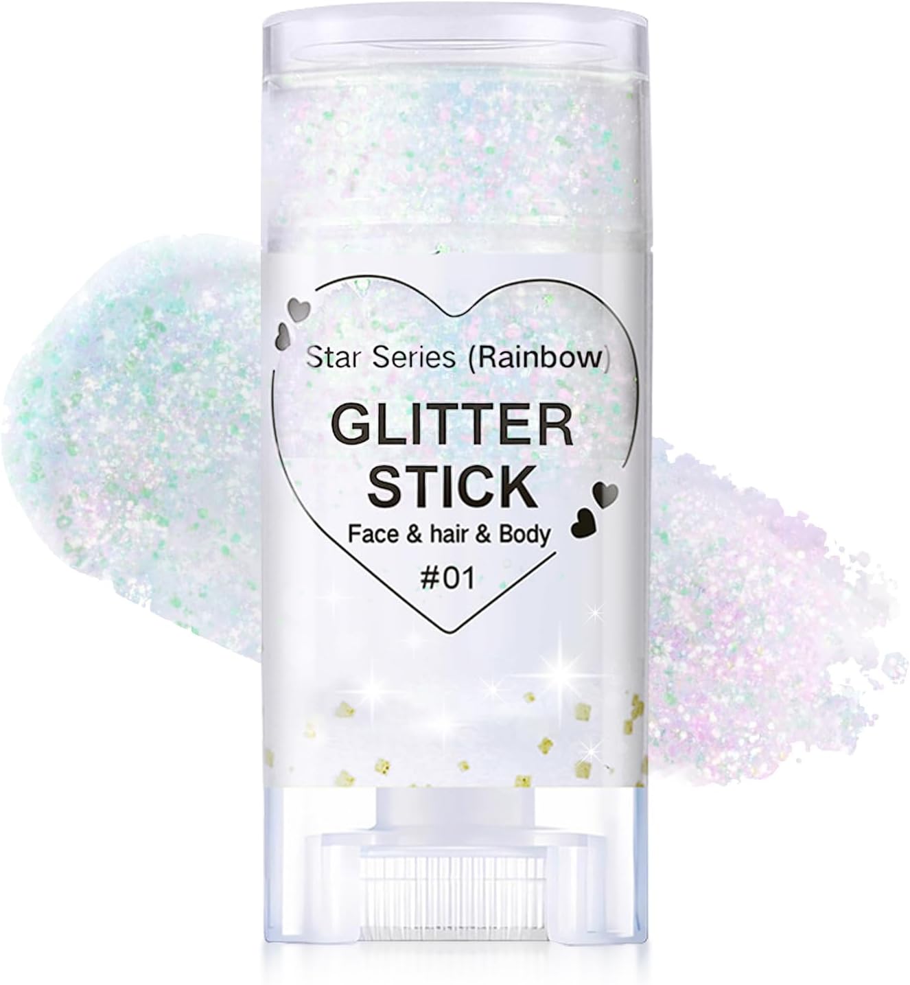 Sparkling Pink Body Glitter Stick, Halloween Face Glitter Makeup,Holographic Hair Glitters Mermaid Makeup Rave Outfits for Women, Shimmer Face Paint Stick for Christmas (Sparkling Pink)