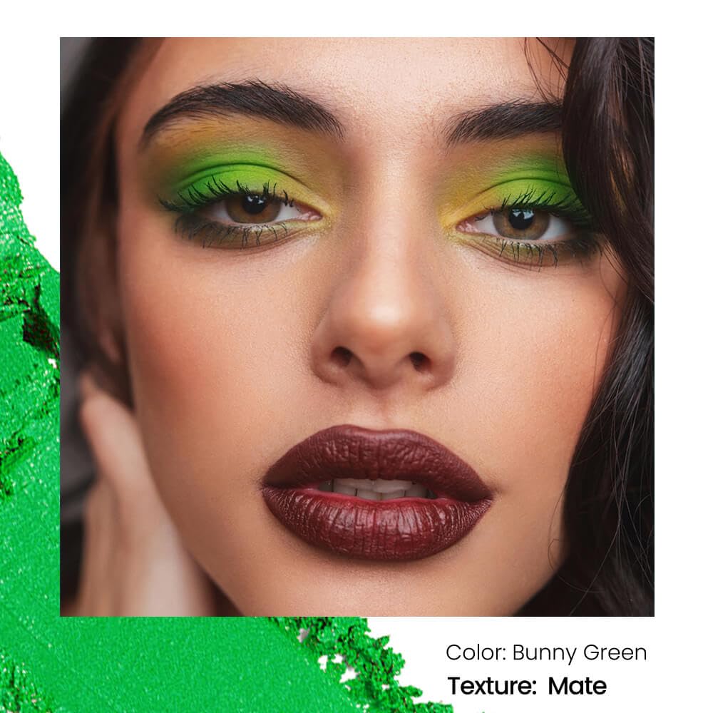 Matte Single Eyeshadow Refill – Bunny Green, High-Pigment, Blendable & Long-Lasting, Pressed Powder with Metal Pan, DIY Magnetic Palette Compatible, Easy to Apply & Remove