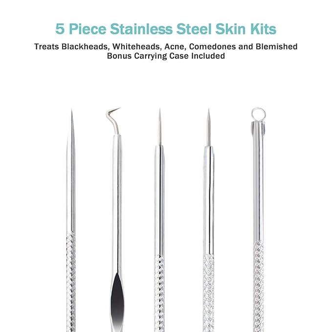 EZBASICS Facial Steamer Ionic Face Steamer for Home Facial, Warm Mist Humidifier Atomizer for Face Sauna Spa Sinuses Moisturizing, Unclogs Pores, 1 Pack + 5 Stainless Steel Skin Kit Warm Pink