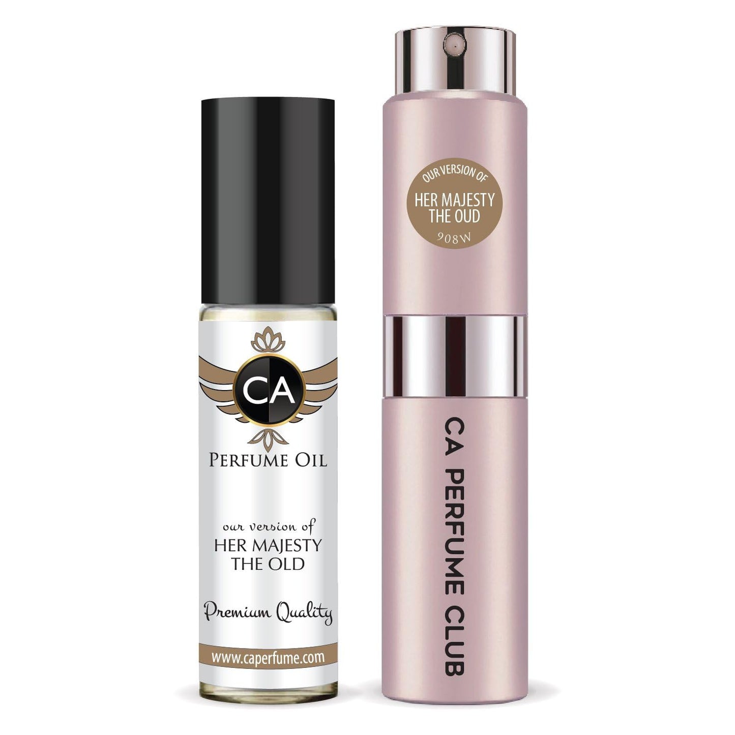 CA Perfume Duo Impression of Her Majesty The Oud For Women Perfume Layering Set Long Lasting Travel Size EDP + Body Oil Roll-On Bottle 0.27 Fl Oz+0.33 Fl Oz