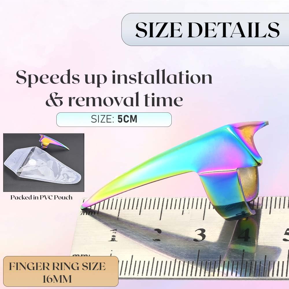 Quick Hair Braiding Tools Braid Aid Finger Parting Tool - Stainless Steel Stitch Hair Braiding Tools for Beginners Durable Braid in Dreadlock & Installation of Human Hair Extensions (2pcs Rainbow)