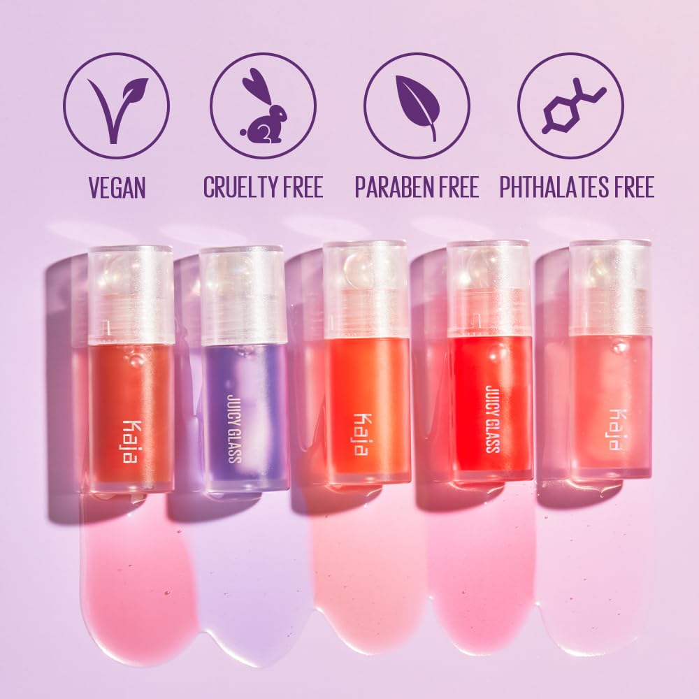 Kaja Lip Plumping - Juicy Glass 03 Apricot Allure | Hydrating, Feel Plumped and Lightweight with Vitamin Tree Fruit Oil, Vegan, Cruelty-Free, Clear Tint Stain Shine Gloss Plumper, Long Lasting