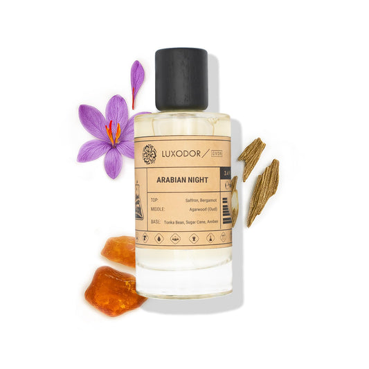 Arabian Night Perfume for Men & Women, Inspired by Arabian Tonka, 2-Piece Combo of 100 ml Fragrance Spray Bottle and 10 ml Alcohol-Free Roll-On Perfume Oil, Vegan, Paraben-Free, Unisex
