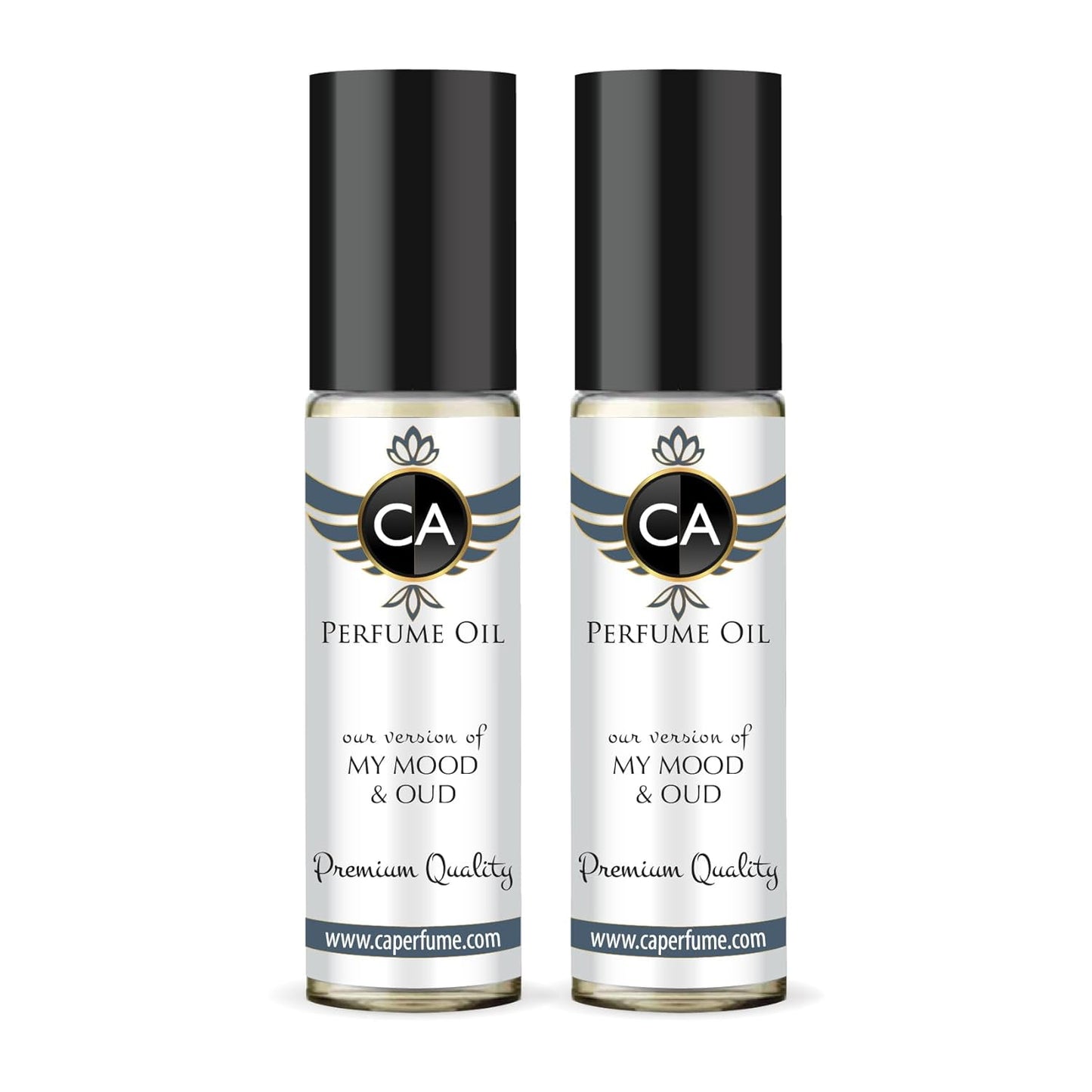 CA Perfume Impression of Oud Satin Mood for Men Eau De Parfum Amber Woody Scent Long Lasting Cologne for Men Travel Size TSA Ready for Day and Night Wear 0.33 Fl Oz 10ml (Pack of 2)