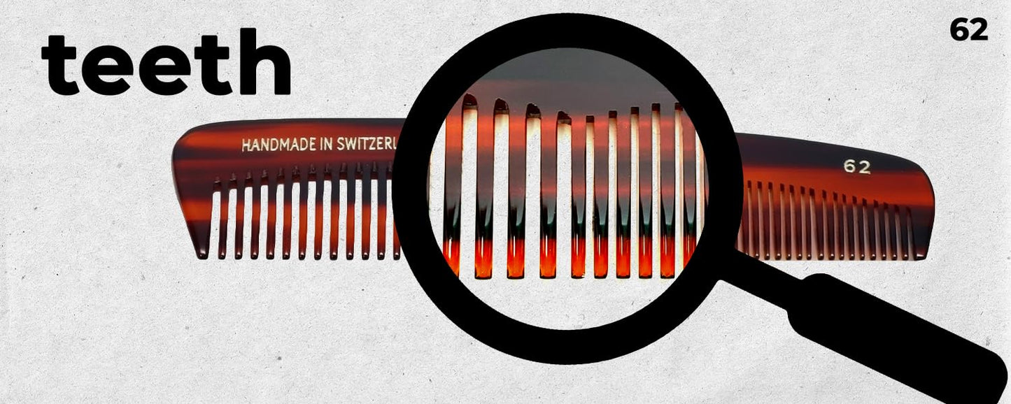 #62 Handmade Wide Narrow Tooth Comb Tortoise Havana Acetate Thick Coarse Curly Thin Fine Straight Hair Detangling Parting Grooming Teasing Hair Styling Hairdresser Barber Hairdressing Wet Dry