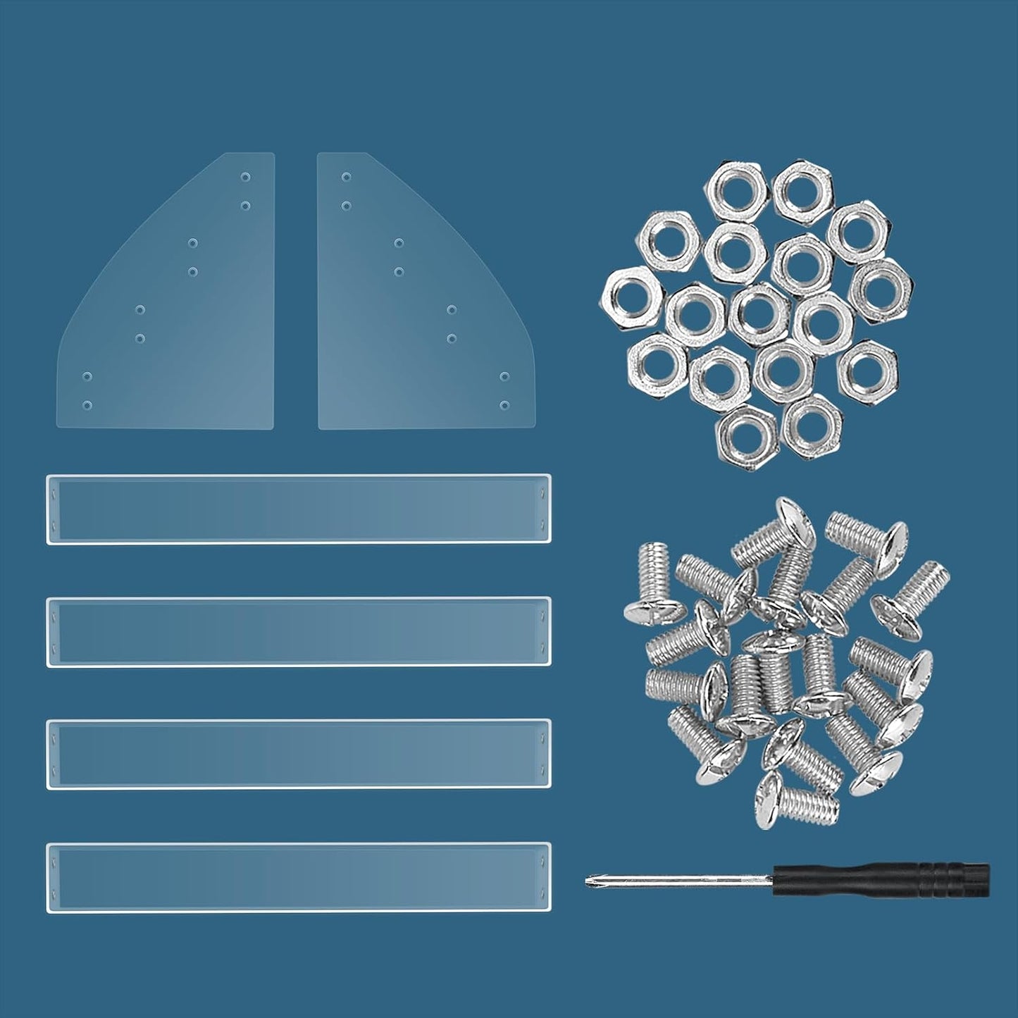 KINGROW Nail Polish Organizer Holder Rack 4 Layers Acrylic Display Rack Eyeglasses Shelf Essential Oils Ink Storage Holds Up to 64 (Fit 1-2oz Bottles)