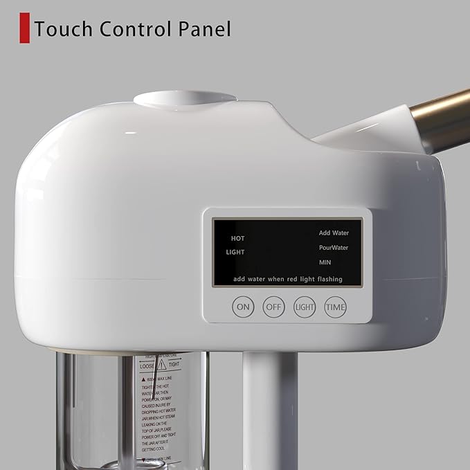 Facial Steamer Professional, Facial Steamer with Magnifying Lamp for Esthetician, 2 in 1 Ozone Steamer for Face, Face Steamer for Facial Deep Cleaning, White.