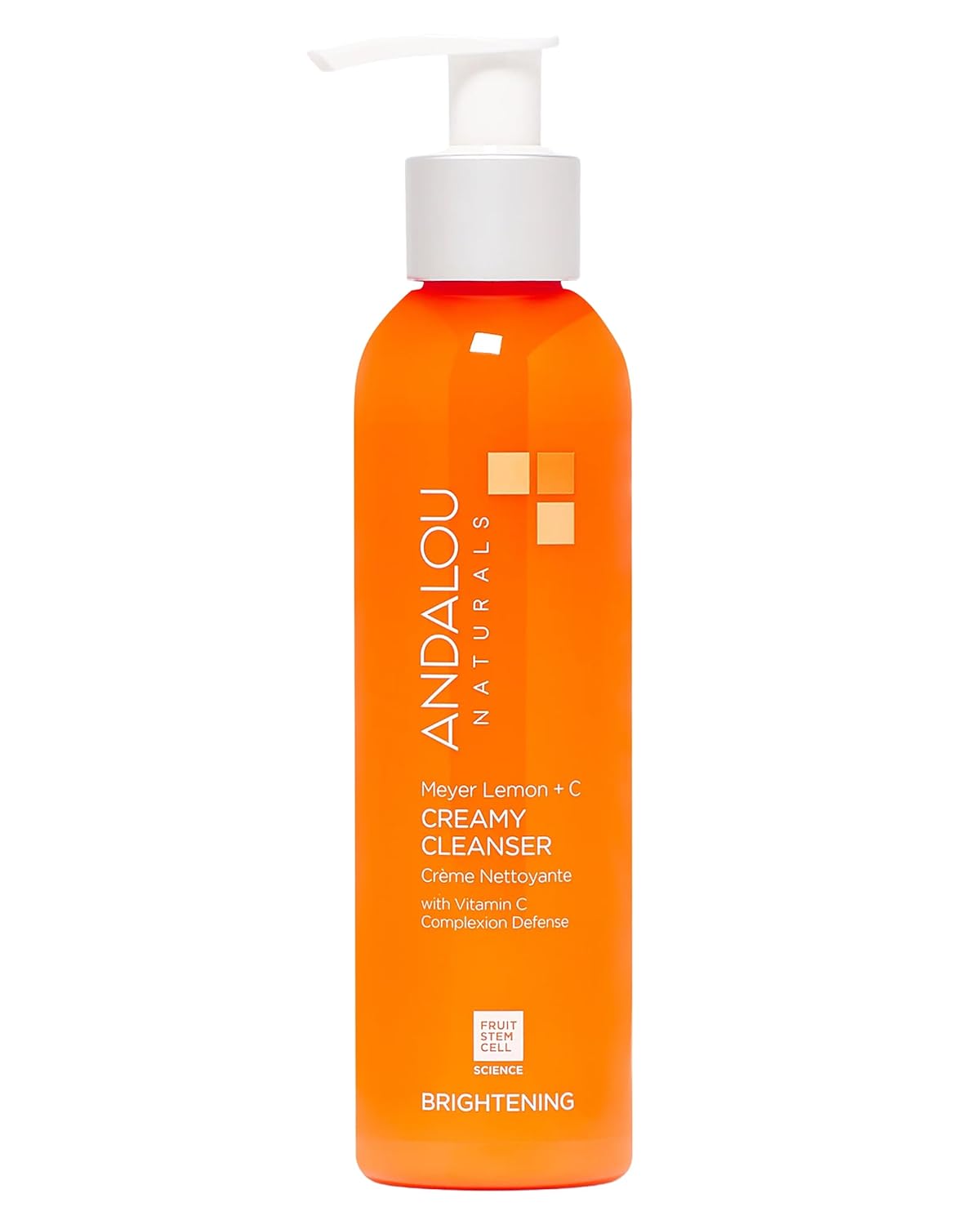 Andalou Naturals Brightening Meyer Lemon + Vitamin C Creamy Cleanser | Gentle Face Wash to Even Tone & Boost Glow | Aloe Vera & Natural Ingredients | For Dull Skin | 6 oz