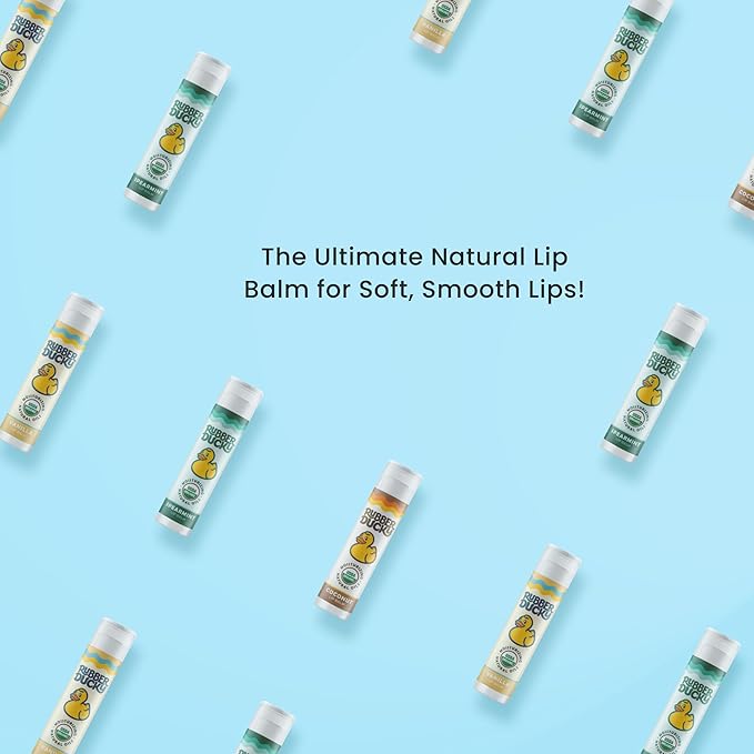 Rubber Ducky Sunscreen - Organic Lip Balm for Women, All Natural Lip Balm Stick with Vitamin E - Moisturizing & Hydrating Lip Balm for Dry Lips - Untinted and Non-Toxic Lip Care - Vanilla, 3 Pack