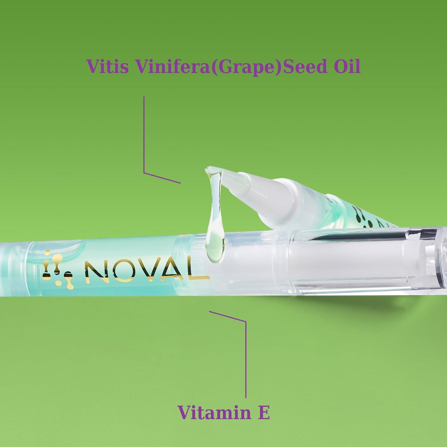 NOVAL Cuticle Oil Pens for Nails – Moisturizing & Fast Absorption, Non-Greasy, Lime Scent, 6PCS