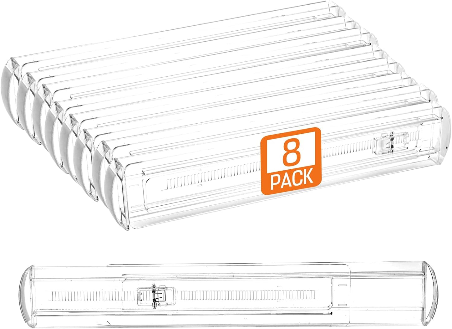 8 Pack Drawer Dividers for Clothes, 2.3" High 13"-21" Adjustable Drawer Dividers Expandable Dresser Drawer Organizer, Clear Drawer Separators for Clothes, Underwear, Cosmetic, Kitchen Utensils Storage