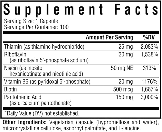 Seeking Health B-Minus, Vitamin B Complex to Support Methylation, MTHFR Support, Methyl-Free, Niacin, Biotin Supplement for Women, Vegetarian Capsules (100 Capsules)*