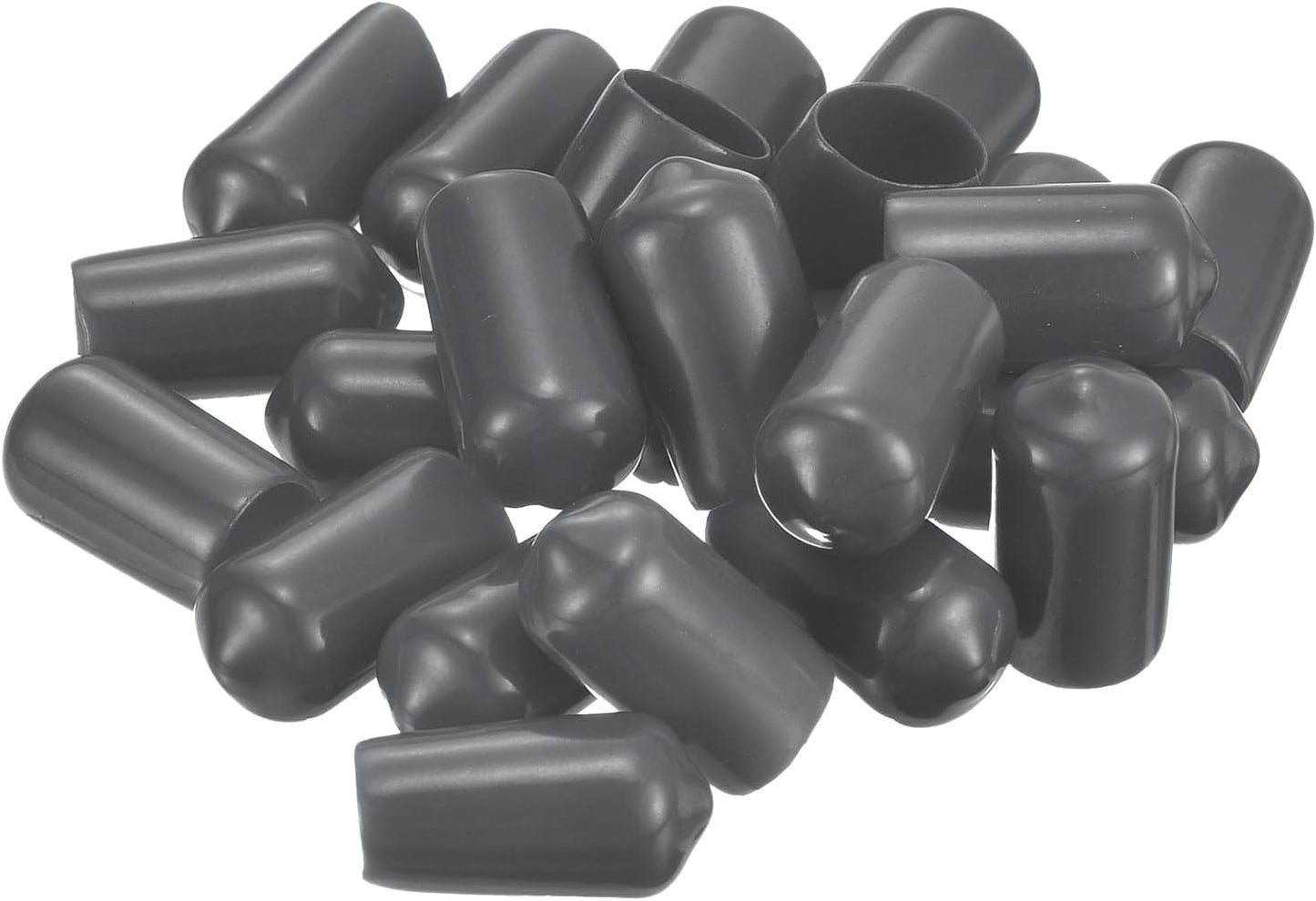 uxcell 50pcs Rubber End Caps 11.5mm(7/16") ID Vinyl PVC Round Tube Bolt Cap Cover Screw Thread Protectors Dark Grey