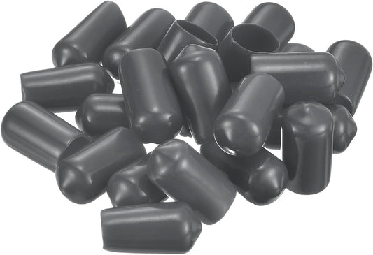 uxcell 50pcs Rubber End Caps 11.5mm(7/16") ID Vinyl PVC Round Tube Bolt Cap Cover Screw Thread Protectors Dark Grey