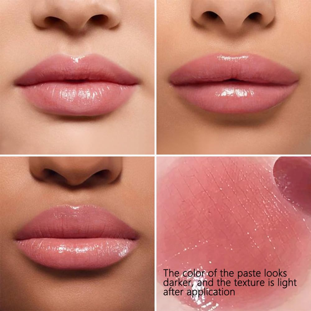 2Pcs Honey Lipstick Tinted Lip Balm, Sheer Hydrating Lip Stain for All Skin Tones, Natural Lightweight Lips Gloss Makeup for Women, Vegan & Cruelty-Free (Black & Pink)