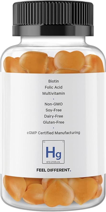 Codeage Hair Gummies, Biotin 5000 mcg, Sugar Free Growth Gummy Vitamins A, C, B6, B12, D3, Zinc, Inositol Supplement, Women & Men, Pantothenic Folic Acid, Nails, Skin, Strawberry Coconut Flavor, 60 ct