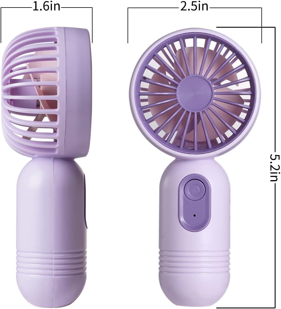 Mini Portable Fan 6 Pack, Cute Handheld Fan Battery Operated Lightweight Small Personal Fans with 3 Speeds and USB Rechargeable Eyelash Fans for Women Men Office Outdoor Travel Camping