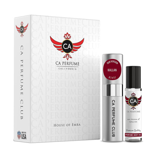 CA Perfume Duo Impression of Kallan For Women And Men Perfume Layering Set Long Lasting Travel Size EDP + Body Oil Roll-On Bottle 0.27 Fl Oz+0.33 Fl Oz