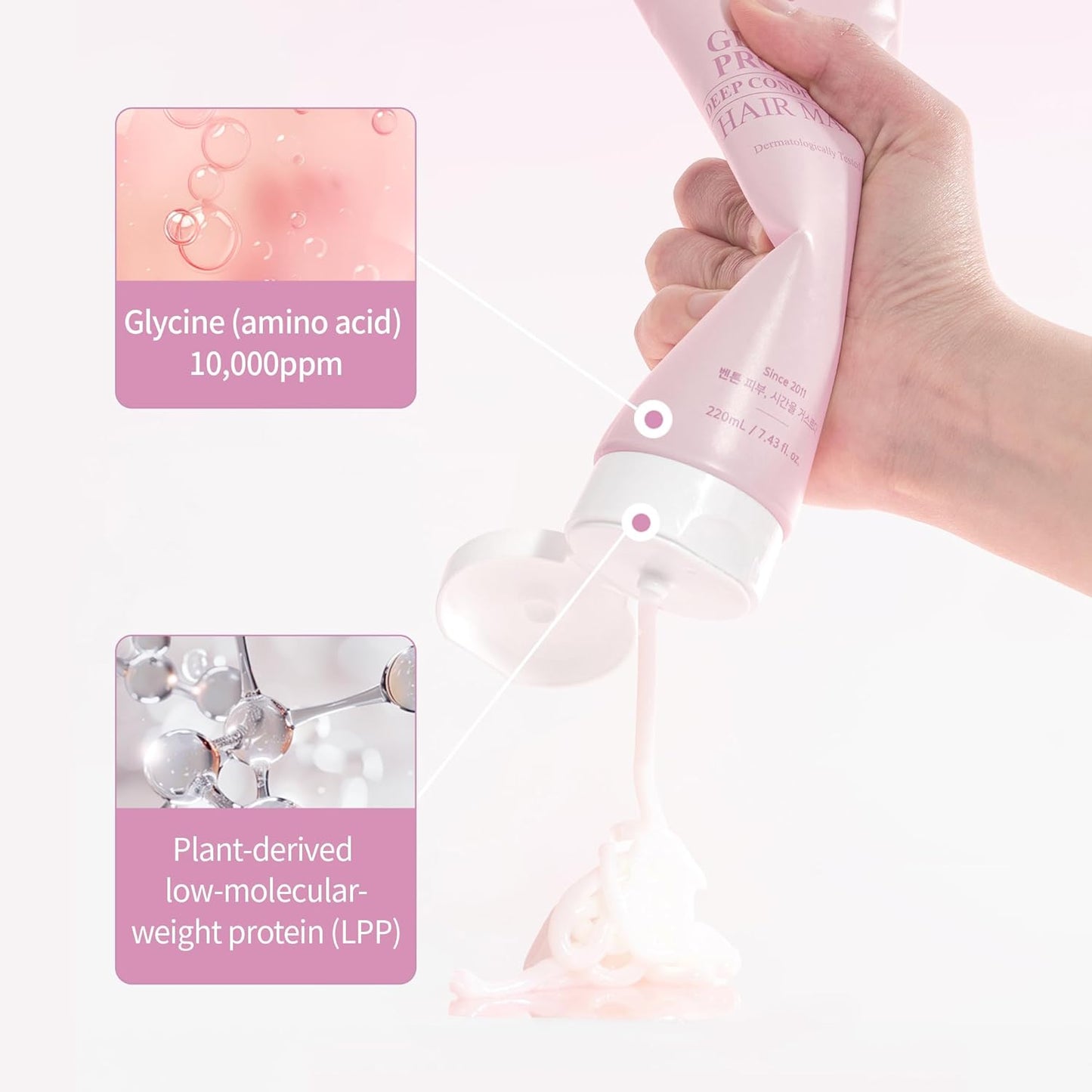 BENTON Glycine Protein Deep Conditioning Hair Mask & Conditioner – Moisture Repair Treatment for Dry or Damaged Hair – Allergen-Free Fragrance – Korean Beauty Care (7.43 fl.oz.)