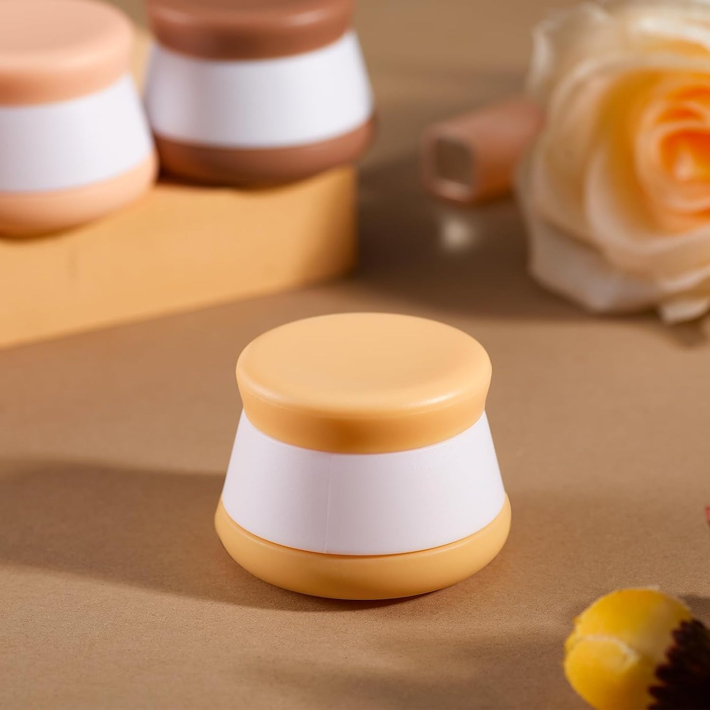 INSFIT Travel Containers for Toiletries, TSA Approved Silicone Cream Jars, Size Containers with Lids, 5PCS BPA Free Leakproof Travel Accessories for Liquid Lotion with Labels Mini Spatulas