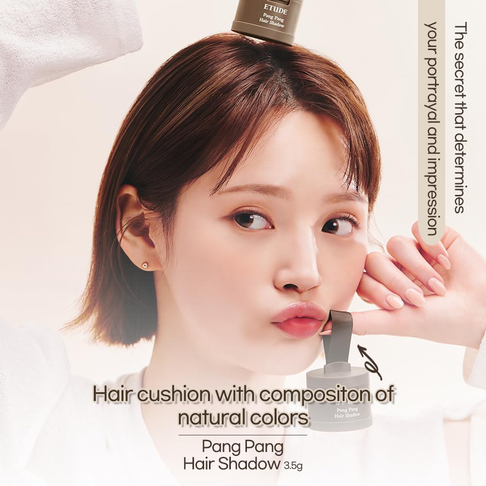 ETUDE Hair Pang Pang hairline powder Root Touch Up, Waterproof, For Facial Makeup, Hairline and Thin Hair - Natural Black