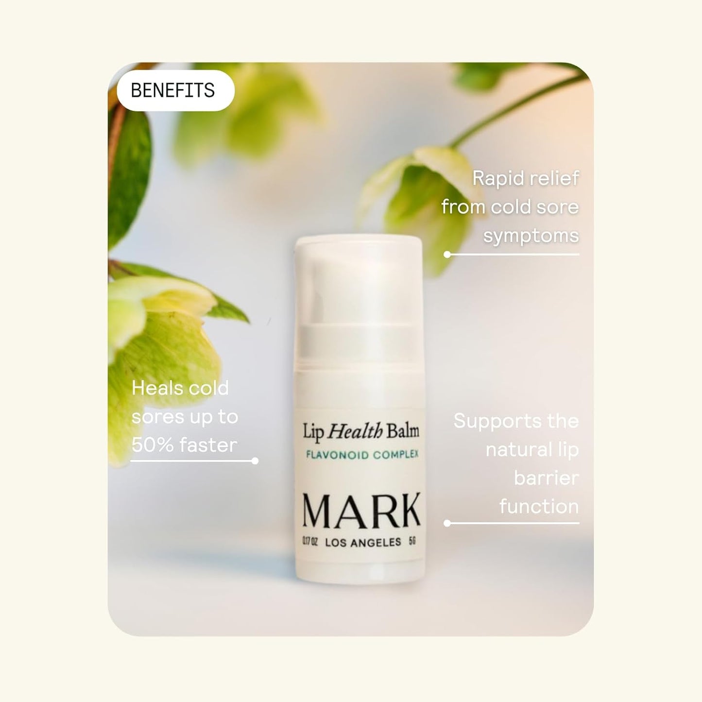 Lip Health Balm - Plant Flavonoid Complex - For Dry, Cracked Lips - Helps Cold Sores - Intense Daily Moisture - Soft, Smooth & Hydrating - Lightweight, Nourishing Formula - 0.17 oz