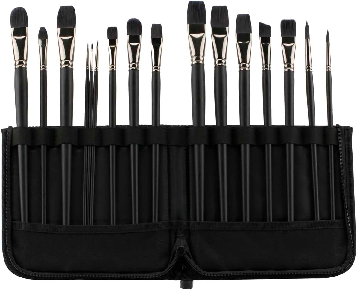 Creative Mark Folding Paint Easel & Travel Case - 13" Long - Compact Brush Holder Organizer for Long Handled Paintbrushes - Durable Paint Brush Bag for Storage - Holds up to 20 Brushes