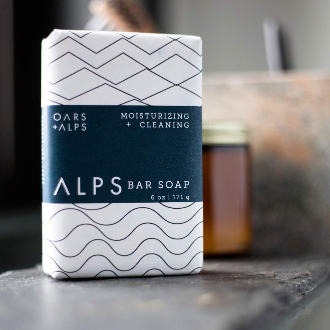 Oars + Alps Moisturizing Men's Bar Soap, Dermatologist Tested and Made with Clean Ingredients, Travel Size, 3 Pack, 6 Oz Each